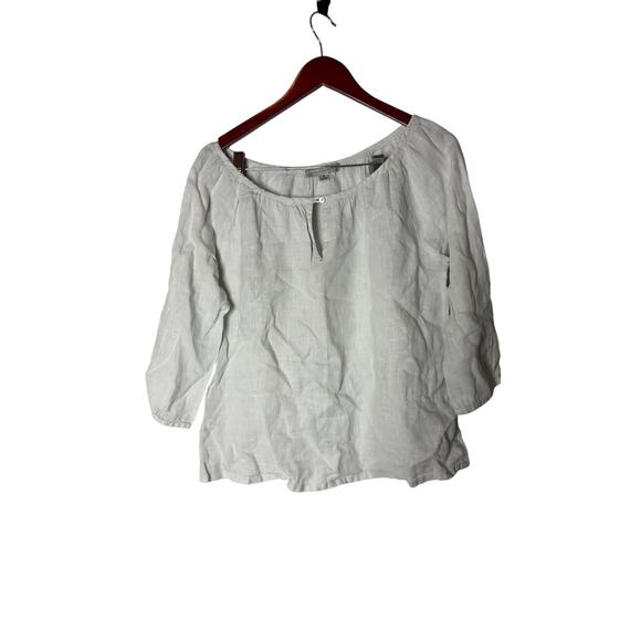 Artemesia Handmade Tops - Artemesia handmade 100% linen off white blouse sz S